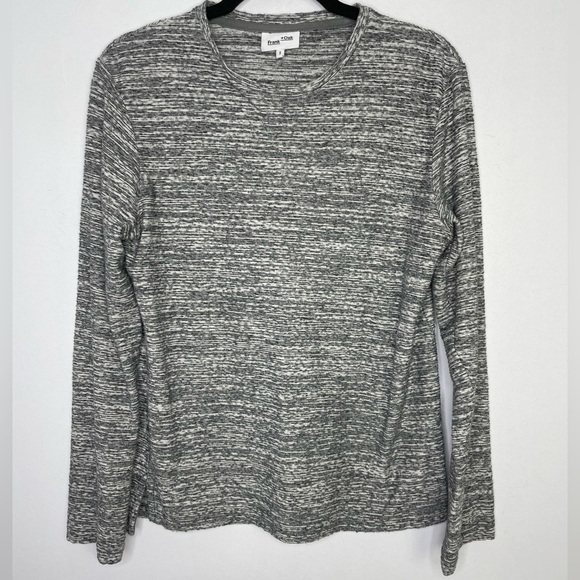 Frank and Oak space dye classic neutral crewneck sweater - Picture 1 of 8